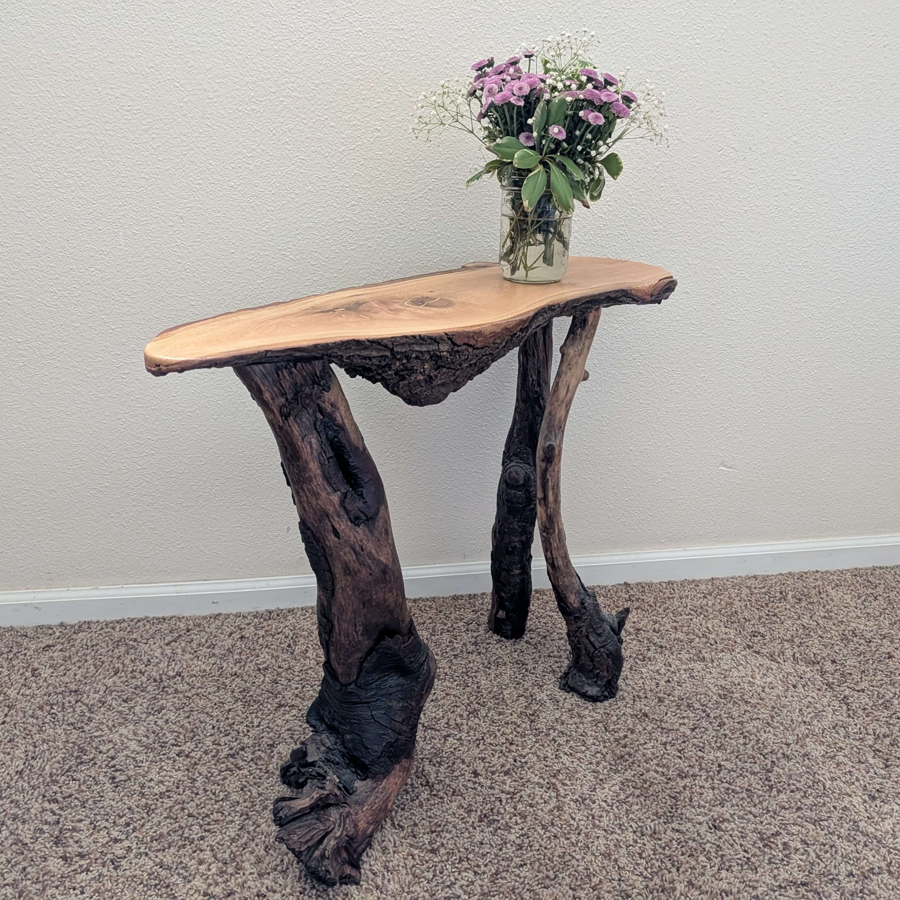 Custom driftwood side table