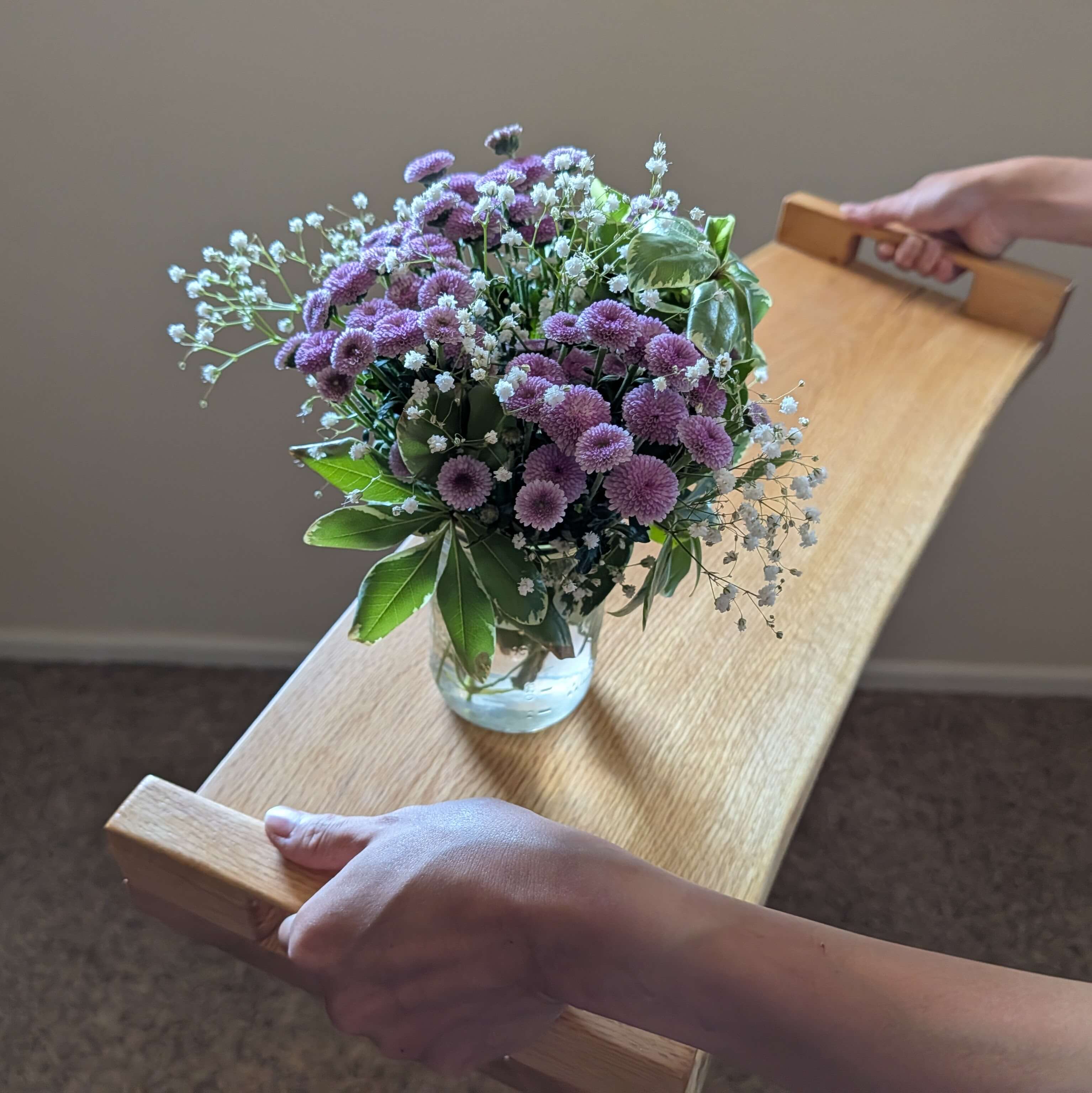 Handcrafted live-edge wood tray